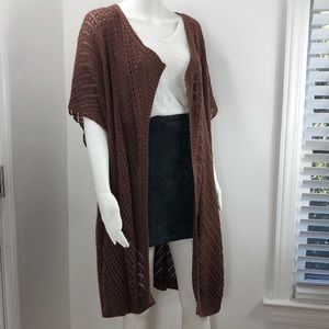 Brown everyday crochet cardigan OS